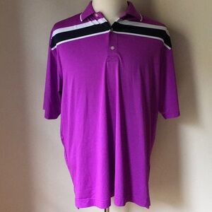 FJ Footjoy Athletic Polo in Purple Polyester-Blend (sz XL)